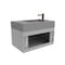 Castello Usa Amazon 30-inch Gray Left Vanity Set with Gray Top and Gold Handles CB-MC-30G-GLD-2056L-GR - alternate 2